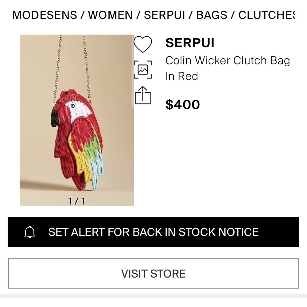 Anthropologie Serpui parrot clutch new Colorful Parrot Bird purse - Picture 3 of 10